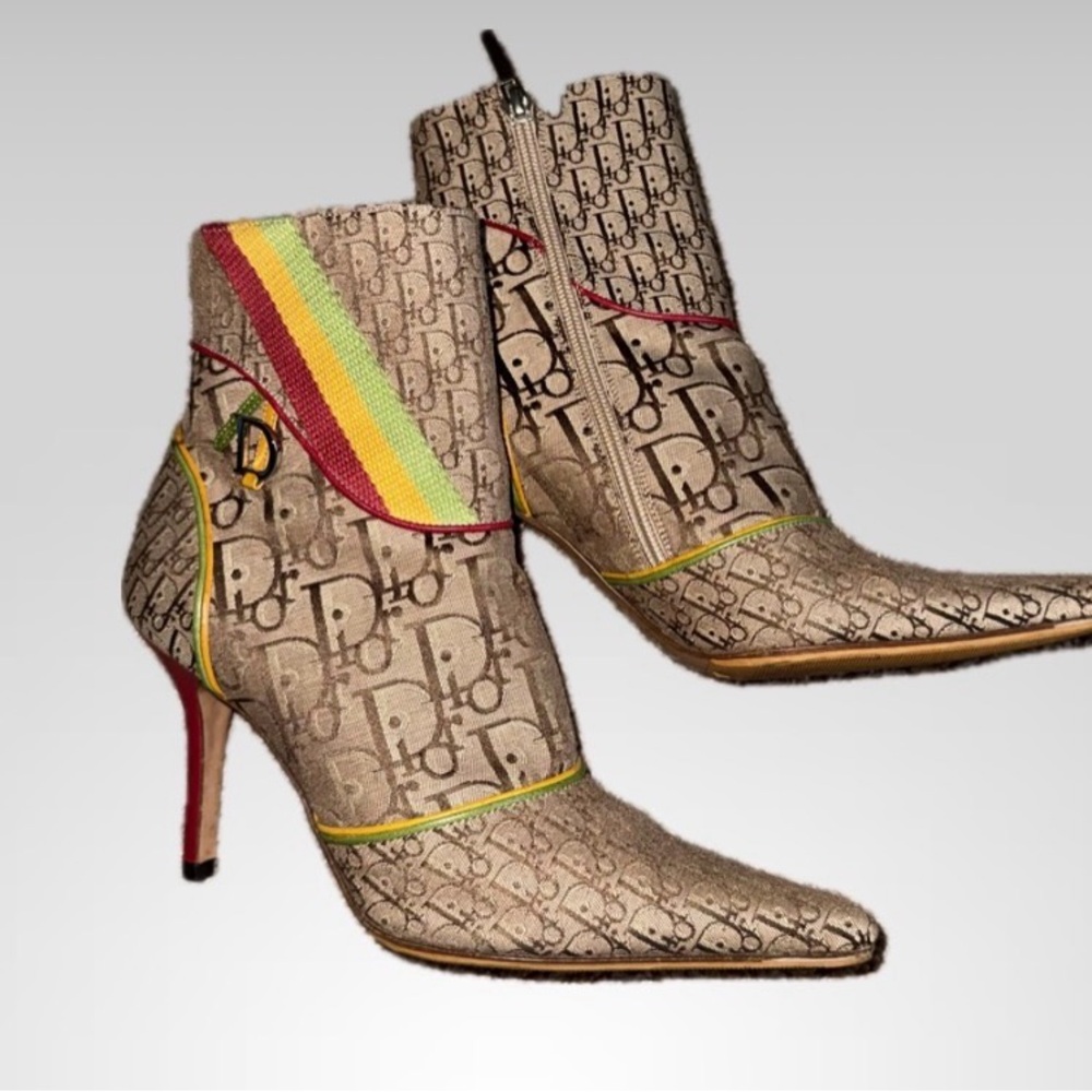 Galliano Dior 2005 Rasta heeled boots